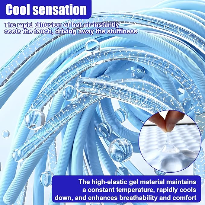 Cooling Gel Car Seat Cushion, Ice Silk Non-Slip Car Front Seat Cushion Pads, Thin Breathable Seats Protector Pad, Universal Auto Interior Seats Cooler Accessories for Long Driving (Grey)