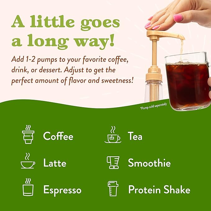Jordan's Skinny Mixes Syrups Sugar Free Coffee Syrup, Pistachio Flavor Drink Mix, Zero Calorie Flavoring for Chai Latte, Protein Shake, Food & More, Gluten Free, Keto Friendly, 25.4 Fl Oz (Pack of 6)