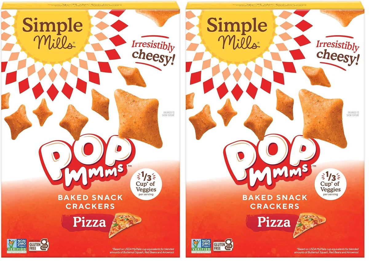 Simple Mills Pop Mmms Cheddar Baked Snack Crackers, Gluten Free, 4 Ounce (Pack of 1)