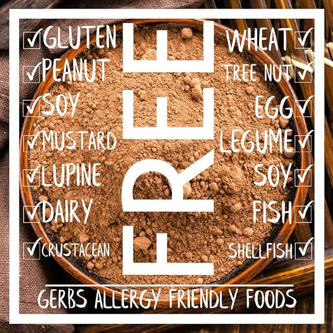 Gerbs Natural Cocoa Powder 4 lbs. | 10-12% Cocoa Butter Fat, Resealable Bag | Classic Unsweetened Cocoa | Top 14 Allergen-Free