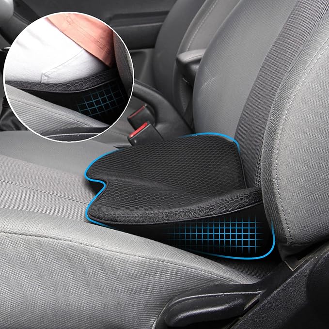 otoez Car Seat Cushion for Driving, Wedge Memory Foam Seat Back Pad for Car Seat Driver Lumbar Support Pillow Back Pain Relief for Vehicle Driving Office Chair, Road Trip Essential