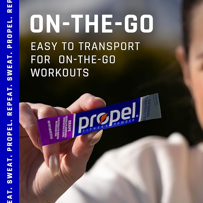 Propel Electrolyte Enhanced Water Drink Mix Powder Packets, Grape, Zero Calorie & Zero Sugar Hydration with Electrolytes and Vitamins C & E (240 Packets)