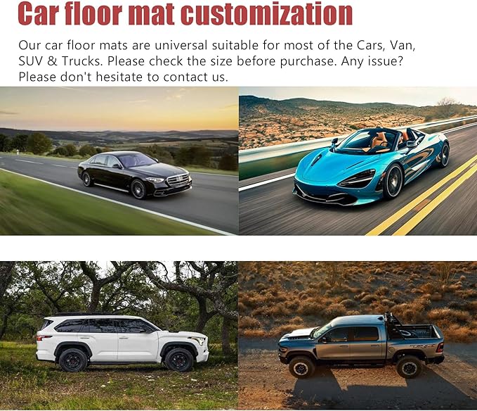 Custom Personalized Floor Mats for Cars，Luxury Full Coverage All Weather Car Floor Mats，Anti-Slip Leather Car Mat Set ，Custom Floor Mats for 99% of Cars, Trucks & SUVs (Wine red)