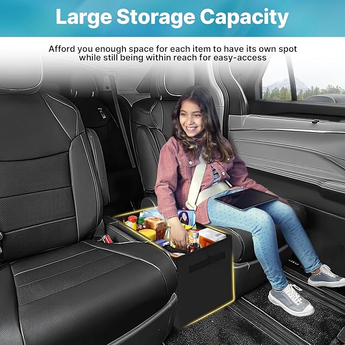 Mixsuper Liner Car Seat Organizer for Toyota Sienna 2021-2025 2026, Console Organizer Backseat Box for Toyota Sienna, Dog Toy Box Storage Bin Kids Toys Baby Supplies Travel Accessories