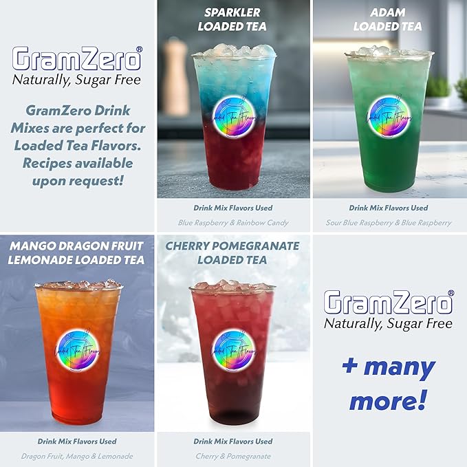 GramZero All Natural Pineapple Zero Calorie Sugar Free Drink Mix, Great For Nutrition Club Loaded Tea, Stevia Sweetened