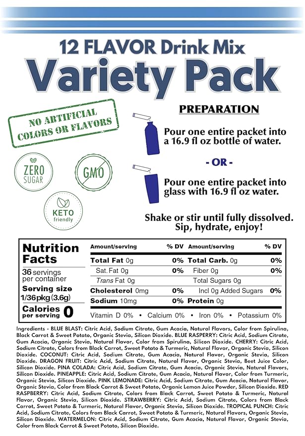 Drink Mix - 2GO (All NATURAL Variety - 12 Flavor)