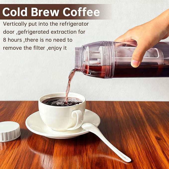 26 oz (770ml) Portable Cold Brew Bottle, Small Handheld Brewer with Removable Filter, Travel & Camping Cold Brew Iced Coffee Cup, Airtight & Leak-Proof for Iced Coffee,Tea & Lemonade
