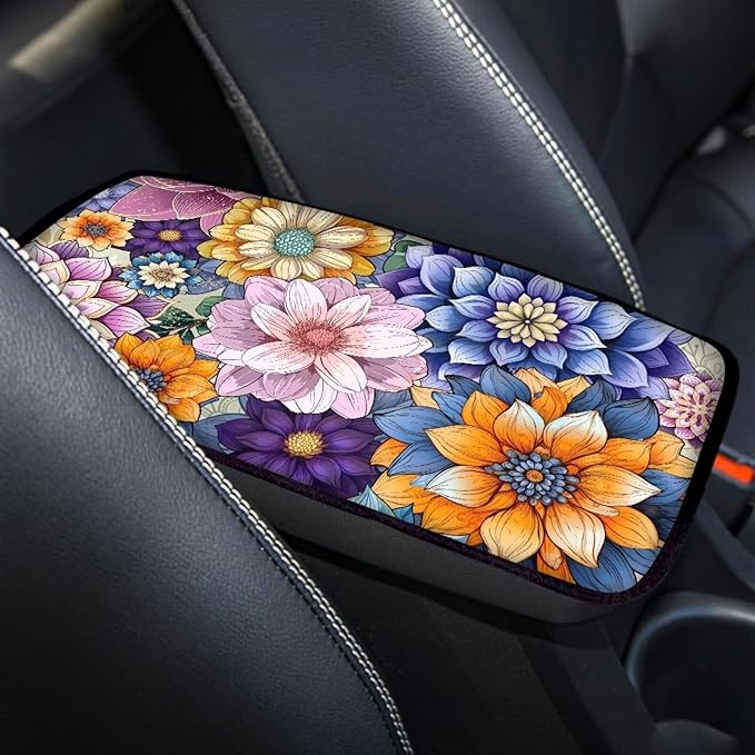 Biyejit Car Center Console Armrest Cushion Cover Pad Car Interior Decor Accessories Universal Fit for Sedan, Truck, SUV