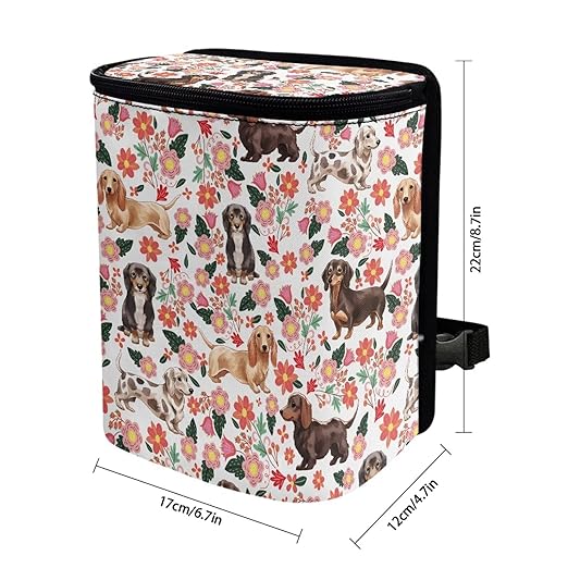 Cute Puppy Car Trash Can Leak Proof Multipurpose Trash Bin for Car Easy Installation Cars Garbage Cans Fashion Auto Interior Fit for Automotive Truck SUV