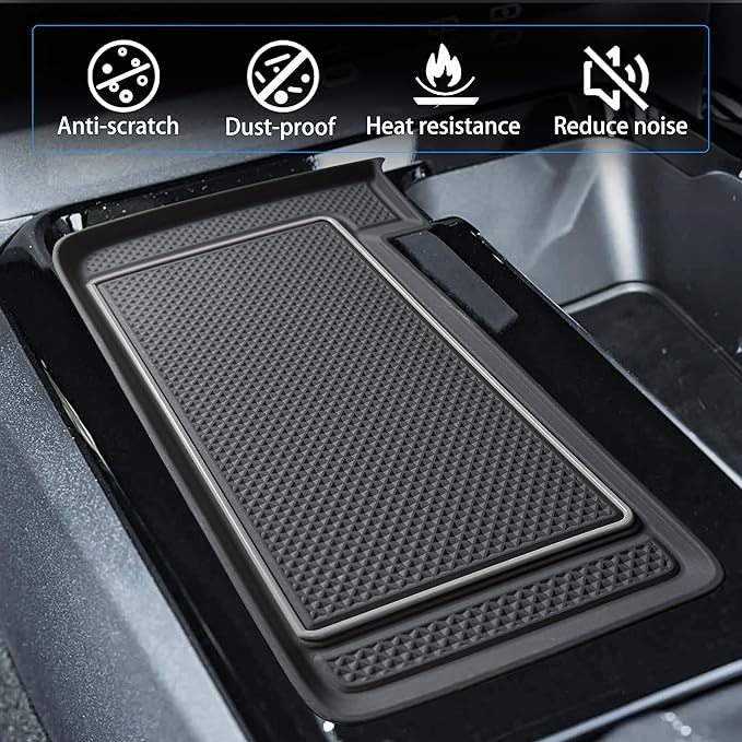 Wireless Charging Mat for 2025 2026 Toyota Camry Accessories Silicone Protective Pad Anti-Slip Center Console Phone Charger Pad Liners Anti-Scratch Heat Insulation Interior Decoration, Gray