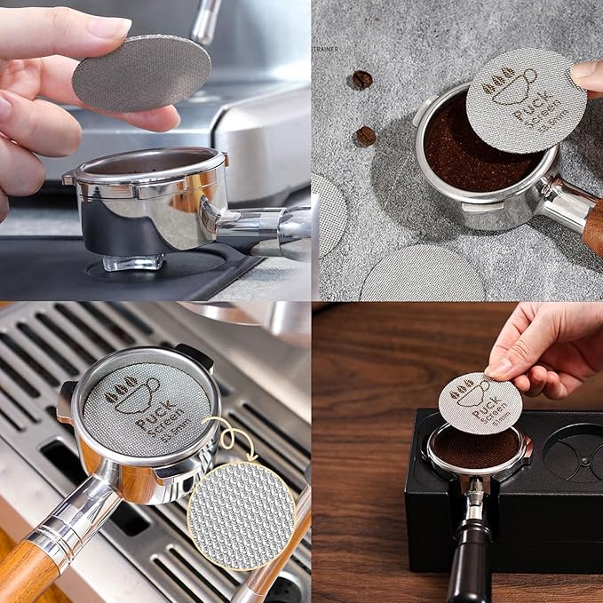 51mm Puck Screen- 2 PCS Coffee Puck Screen for 51mm Portafilter, Stainless Steel Espresso Puck Screen 1.7mm Thickness 150μm, Reusable Portafilter Puck Screen Barista Accessories