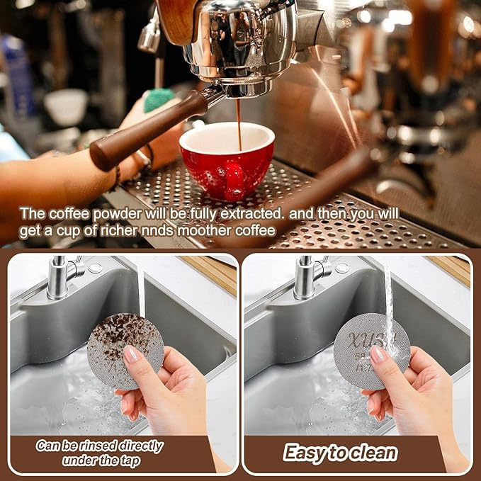 XUSH 2Pcs 51mm Espresso Puck Screen, 1.7mm Thickness Espresso Filter Screen - Made With 316 Stainless Steel, Professional Barista Tool for Espresso Portafilter Filter Basket