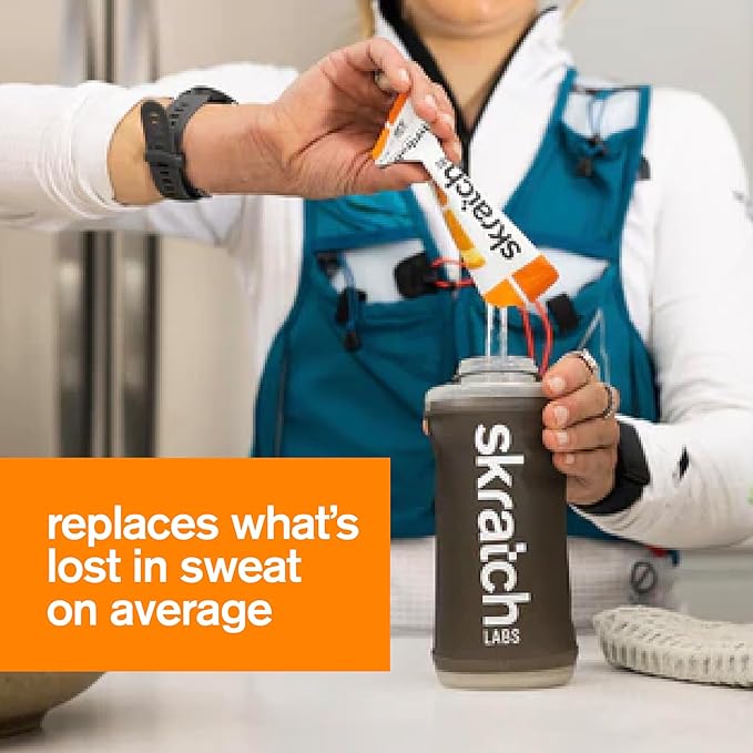 Skratch Labs Hydration Sports Drink Mix Packets – Real‑Fruit Electrolyte Powder for Fast Hydration & Endurance | Orange | 20 Pack | Vegan, Non‑GMO, Clean Ingredients