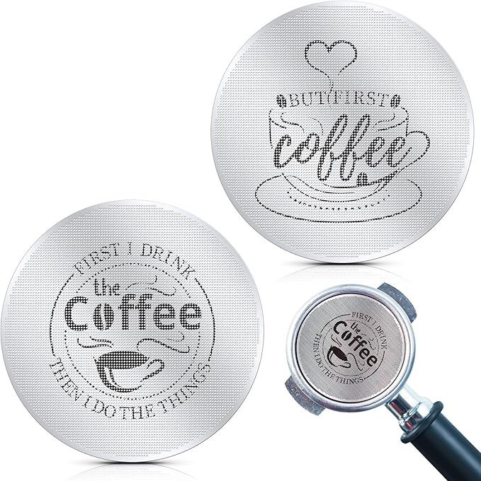 Yaomiao 2 Pcs Puck Screen Espresso Puck Screen 316 Stainless Steel Coffee Filter Reusable Espresso Filters for 54mm Portafilter Ultra Thin Light (53.3 x 0.2 x 0.2 mm)