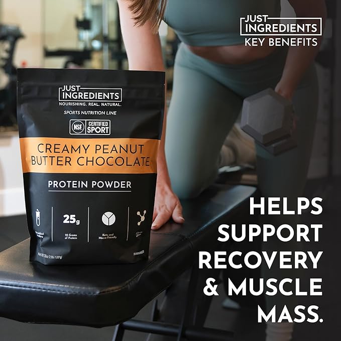 JUST INGREDIENTS Creamy Peanut Butter Chocolate Protein Powder - NSF