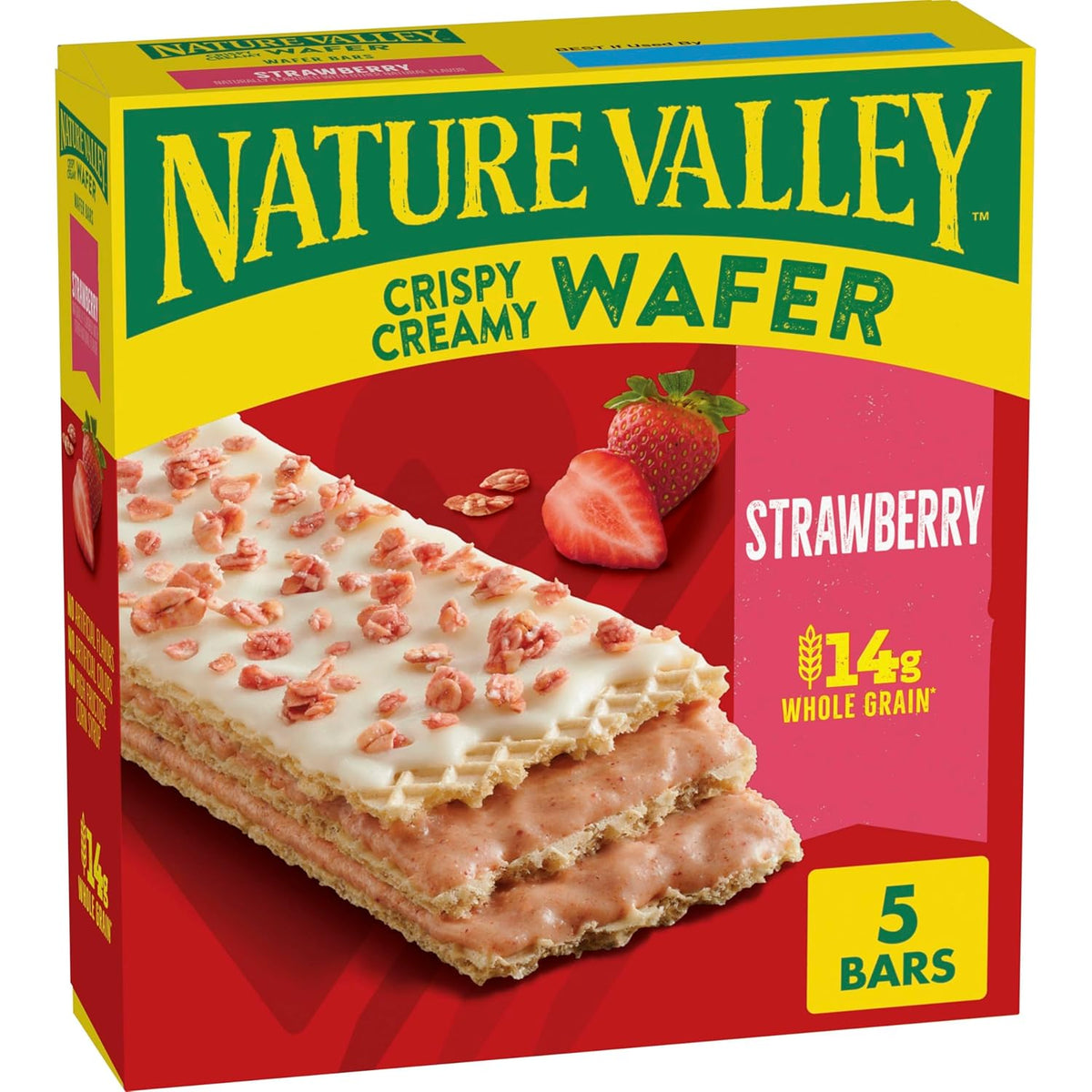 Nature Valley Crispy Creamy Wafer Bars, Blueberry, Whole Grain, 5 Bars, 6.5 oz