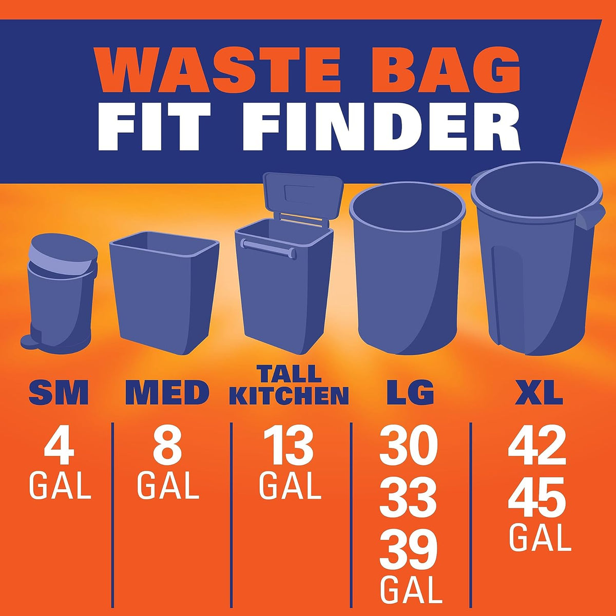 Hefty Blue Trash Bags, Blue, 13 Gallon, 60 Count