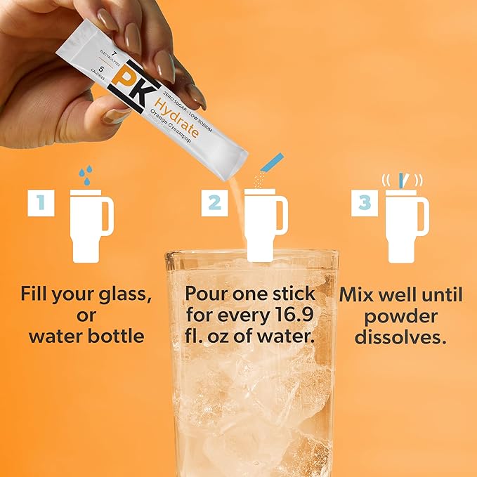 Pure Kick Hydration Singles To Go Drink Mix, Orange Creampop, Includes 12 Boxes with 6 Packets in each Box, 72 Total Packets