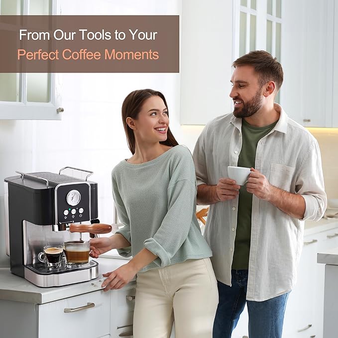 54mm Bottomless Portafilter with Puck Screen, Compatible with Breville BES870/880 & Solis etc., 3-Ear Stainless Head