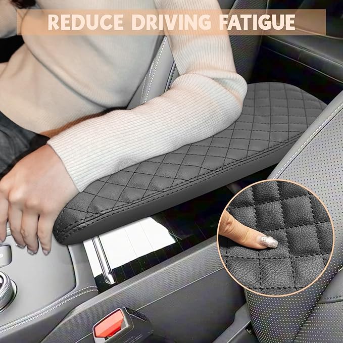 Center Console Cover Compatible with Ford Mustang Mach E 2021-2025 Leather Armrest Box Cushion Cover Middle Console Pad