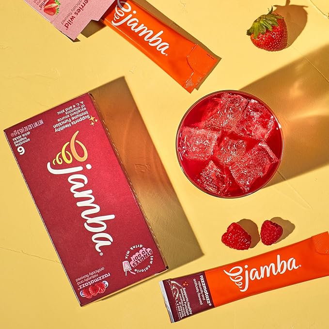 Jamba Singles To Go! razzmatazz smoothie-inspired powdered drink mix packets, 6-Count, aspartame free, just add water