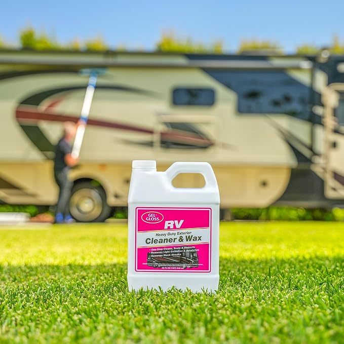 Gel Gloss RV Professional Grade One-Step Carnauba Cleaner Wax - Cleans, Protects & Enhances RVs - Restores Color & Shine - UV Inhibitors - Ideal for Scuff Marks - Use by Hand or Buffer - 32 oz