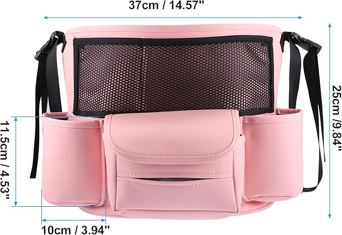 X AUTOHAUX Car Large Capacity Seat Organizer Backseat Multi Pockets Purse Storage Universal Fit for Car Truck SUV 37x25cm Pink