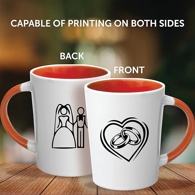 Custom Ceramic Latte Coffee Mugs by Albany 13 oz. Set of 10, Personalized Bulk Pack - Perfect for Coffee, Tea, Espresso, Hot Cocoa, Other Beverages - Orange