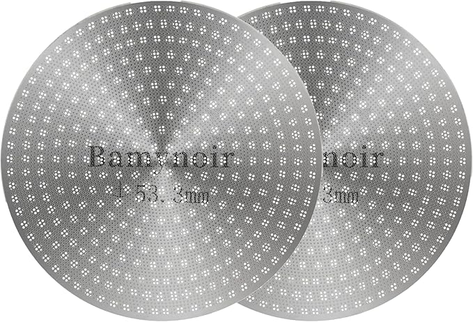 2packs Espresso Puck Screen,53.3mm Puck Screen Compatible With Breville Portafilter 54mm,Mesh Plate For Espresso Coffee Filter Basket,0.65mm Thickness,150μm,Stainless Steel (2 Packs 53.3mm)