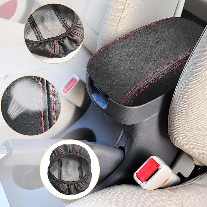 Compatible with Center Console Armrest Cover for Hyundai Elantra 2002-2006 Leather Arm Rest Storage Box Lids Cushion Protector Pad