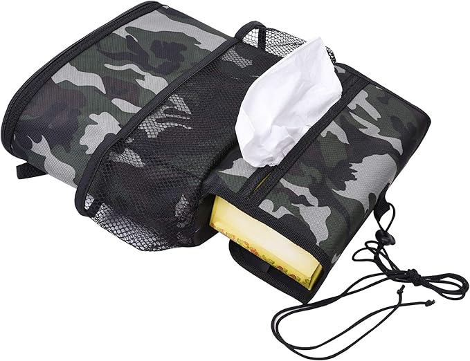 FH Group E-Z Travelâ„¢ Print Car Trunk Organizer with Cooler - Multifunctional Seat Back Storage Bag Dark
