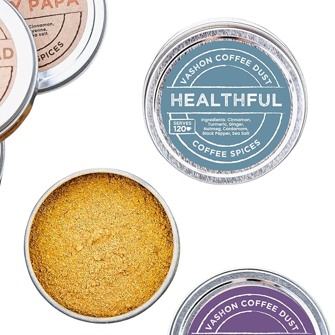 Coffee Dust Flavoring Powder Healthful (120 Servings) - Coffee Dusting Flavor Variety Pack, All Natural Syrup Alternative, Adds Aroma, Taste & Whole30 Wellness to Drinks & Tea - Creamer Alternative