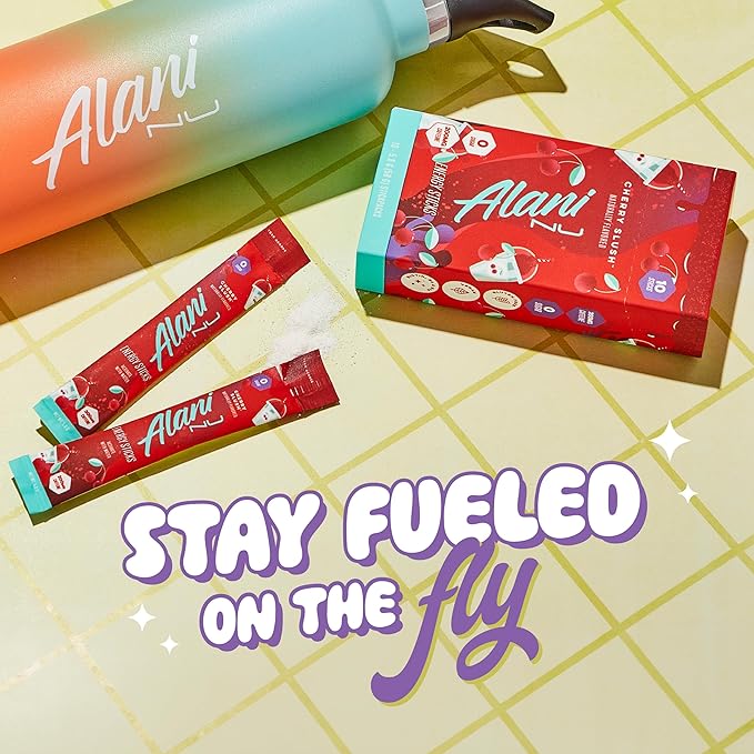 Alani Nu CHERRY SLUSH, Energy Sticks Drink Powder, 200mg Caffeine, Pre Workout Performance with Antioxidants, On-The-Go Drink Mix, Biotin, B Vitamins, Zero Sugar, 5 Calories, 10 Pack