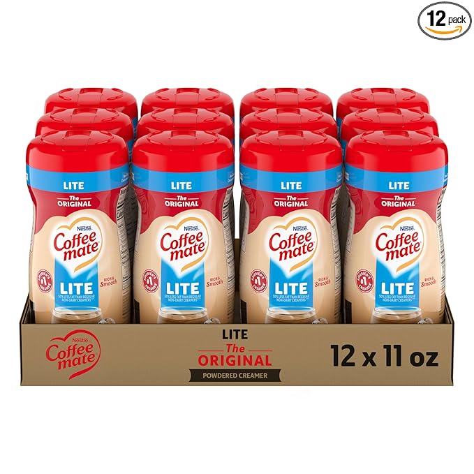 Nestle Coffee mate Coffee Creamer, Original Lite, Non Dairy Powder Creamer, 11 oz (Pack of 12)