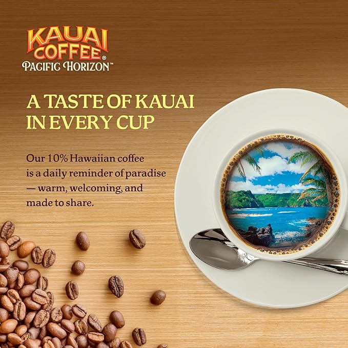 Kauai Coffee Whole Bean Coffee – Smooth, Non-Bitter Medium Roast Pure Arabica – Nutty Caramel and Tropical Coconut – Grown on Hawaii's Largest Coffee Farm – Coconut Caramel Crunch, 1 Pack of 24oz