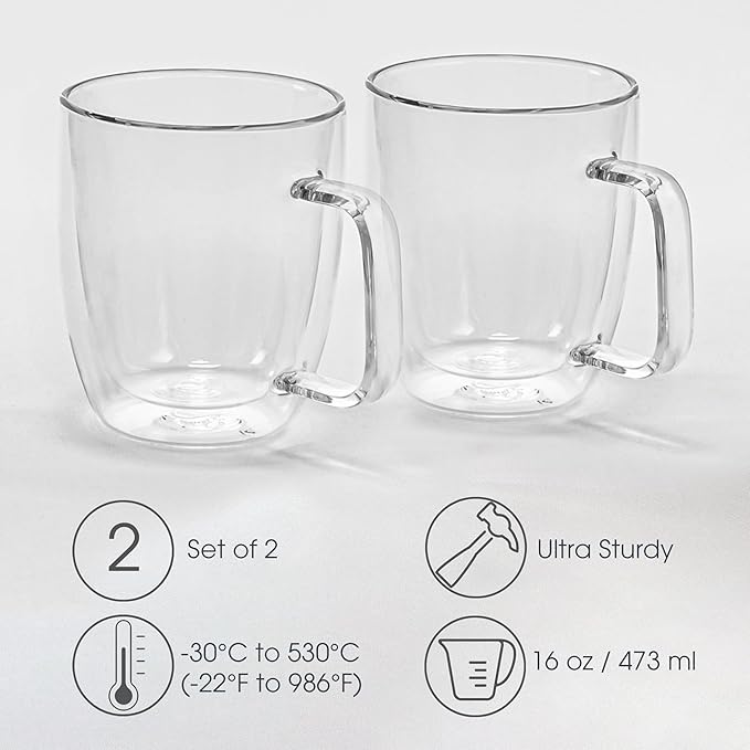 Brod & Taylor Double-Wall Insulated Glasses (16oz Mug)