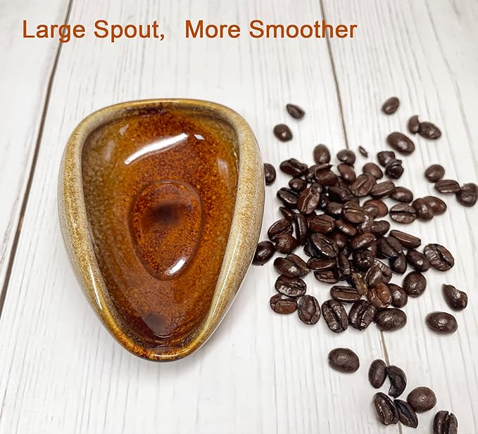 Coffee Bean Dosing Cup, Ceramic Dosing Dish for Coffee Beans, Coffee Been Dosing Tray, Coffee Bar Accessories and Coffee Enthusiast Gift(Brown)