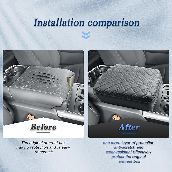 BIBIBO 2023-2026 Super Duty F/250/F-350/F-450 Center Console Armrest Cover for 2023 2024 2025 2026 Ford Super Duty(XL/XLT/Lariat/King Ranch/Platinum) Arm Rest Cover 2025 Super Duty Accessories