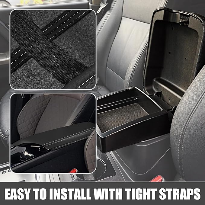 Car Center Console Pad Waterproof Armrest Seat Box Cover Protector for Toyota C-HR 2016 2017 2018 2019 2020 2021 2022 Black White
