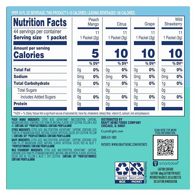 Crystal Light Energizing Variety Pack, 44 ct On-the-Go Packets