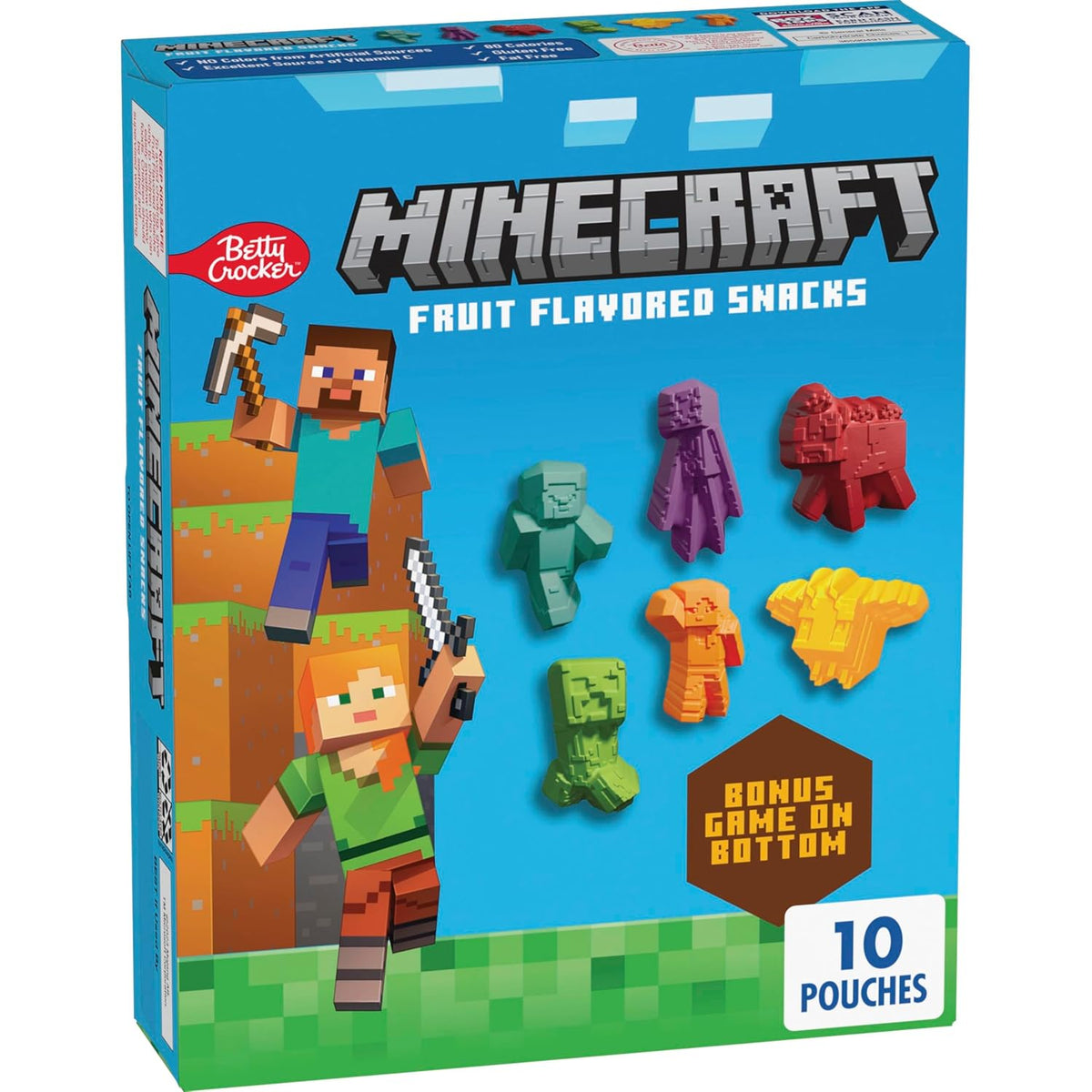 Minecraft Fruit Flavored Snacks, Fat Free and Gluten Free Snacks, 17.6 oz (22 Pouches)