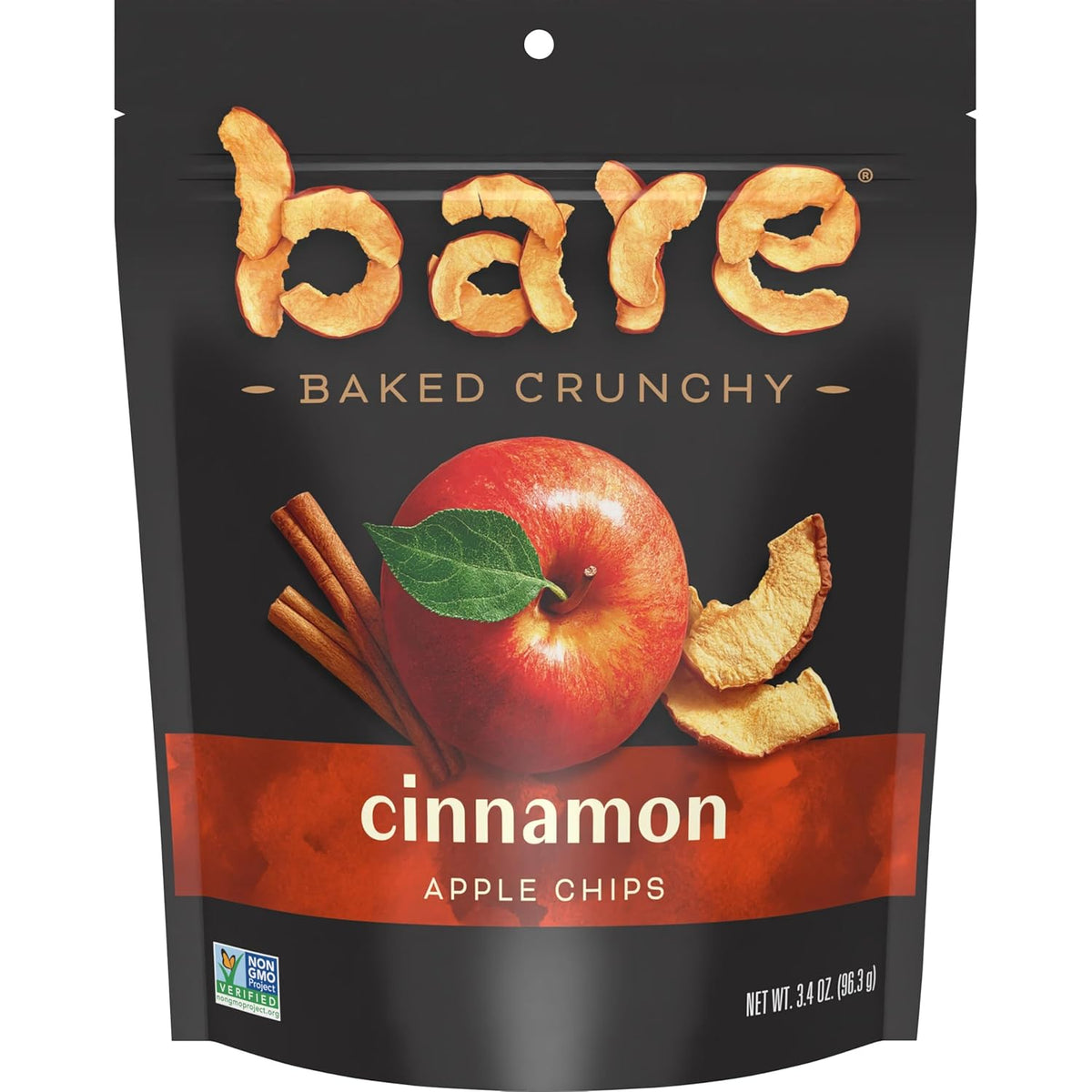 bare Baked Crunchy Apple Chips, Fujis & Reds, 3.4oz Bag