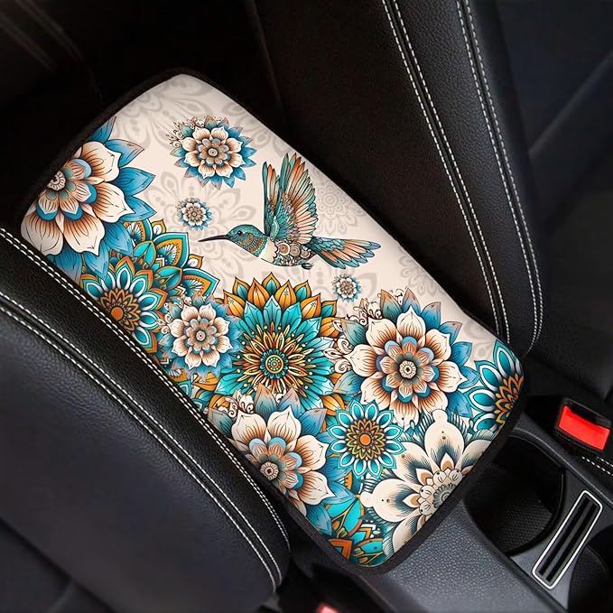 Biyejit Car Center Console Armrest Cushion Cover Pad Car Interior Decor Accessories Universal Fit for Sedan, Truck, SUV