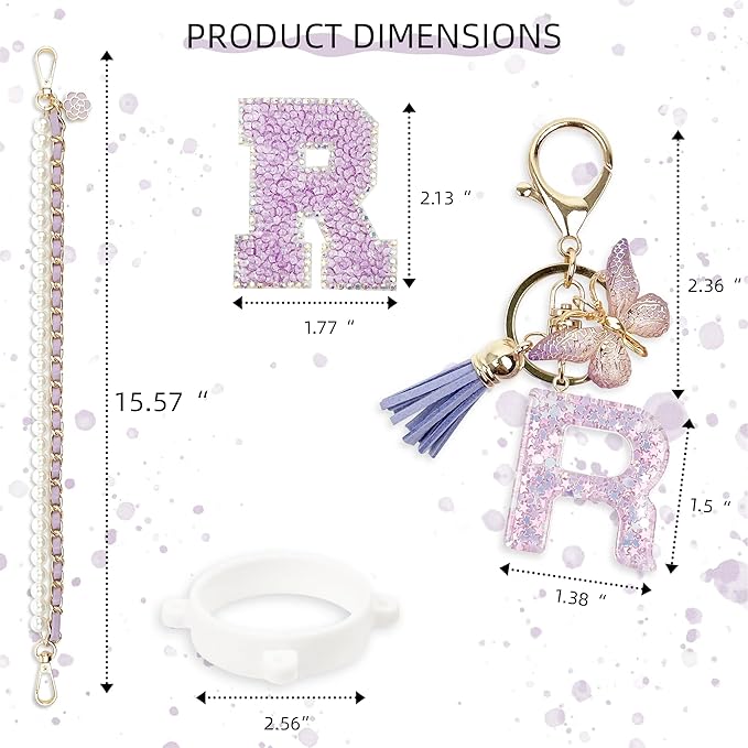 Letter Handle Strap Accessories with Cute Initial Charm Compatible with Owala Water Bottle 24oz 32oz 40oz Owala Kids