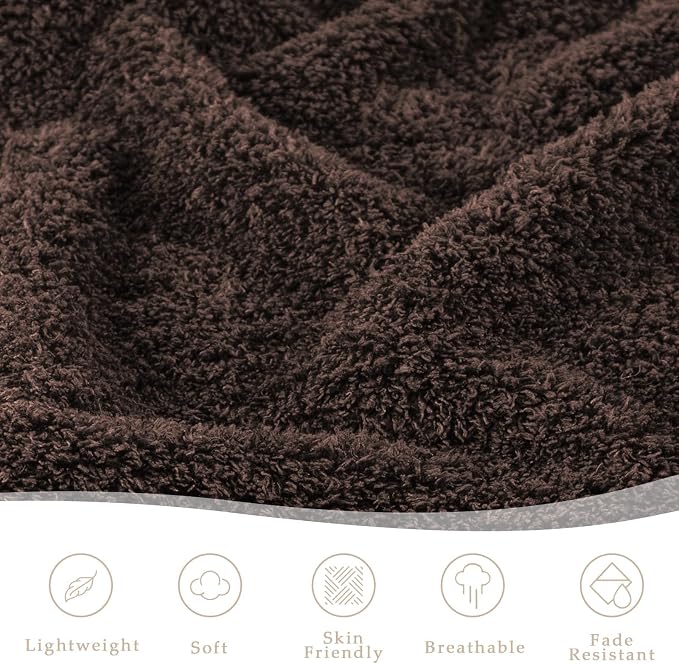 Exclusivo Mezcla Fleece Bed Blankets Queen Size, Ultra Soft, Lightweight and Fuzzy Coffee Blanket for Women, Home Decor, 90x90 Inches