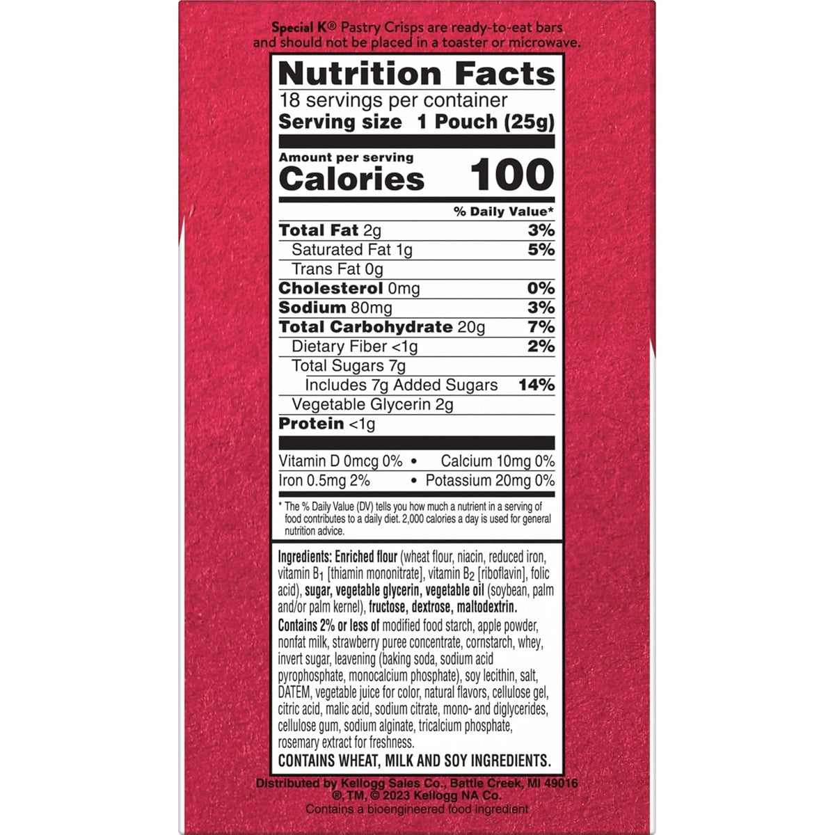 Special K Strawberry Pastry Crisps, 100 Calories, Value Size, 15.84oz Box (36 Crisps)