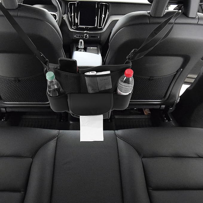 X AUTOHAUX Car Large Capacity Seat Organizer Backseat Multi Pockets Purse Storage Universal Fit for Car Truck SUV 37x25cm Black