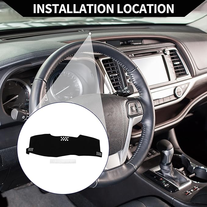 Dash Cover for Toyota Avalon Limited/XL/XLS 2005-2010 / Center Console Dashboard Cover/Non-Slip Polyester Silicone 59.84"x18.31" / 1Pcs Black