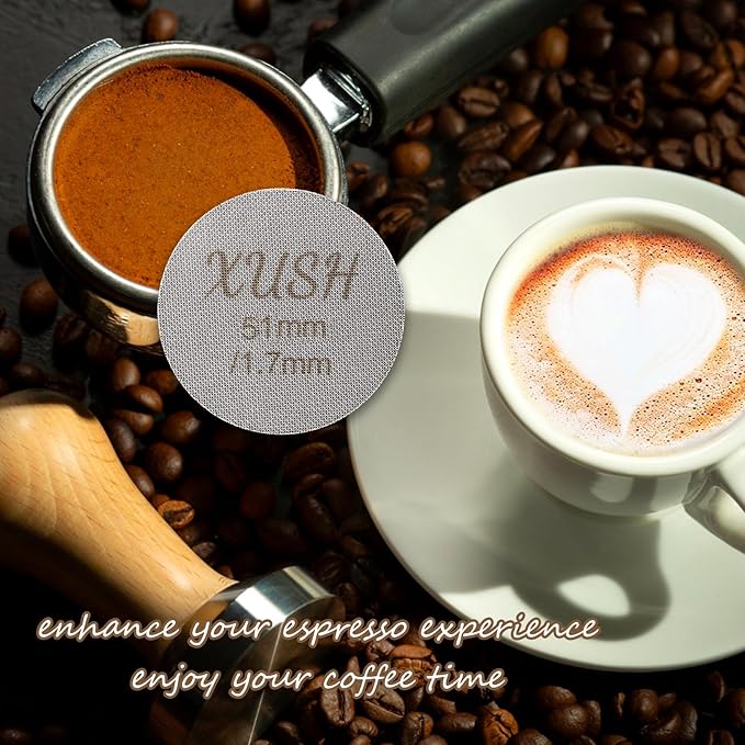 XUSH 2Pcs 51mm Espresso Puck Screen, 1.7mm Thickness Espresso Filter Screen - Made With 316 Stainless Steel, Professional Barista Tool for Espresso Portafilter Filter Basket