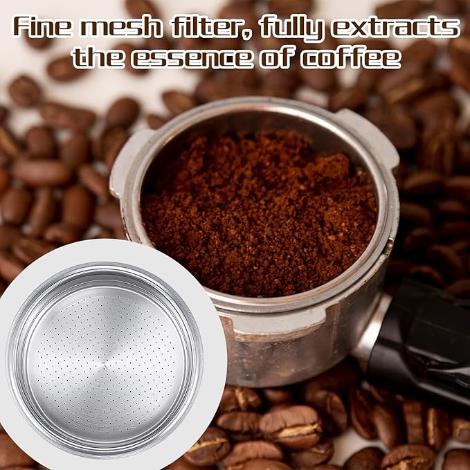 51mm Portafilter Basket Reusable Stainless Steel Coffee Filters Double Layer Pressurized Espresso Filter Basket Compatible For 51mm Coffee Machines Parts